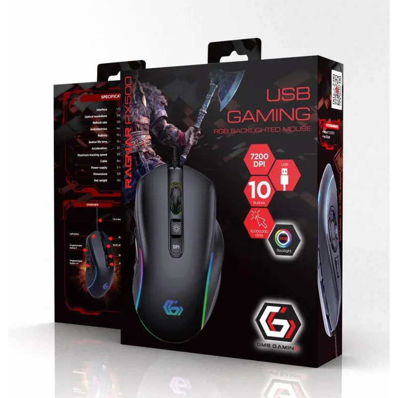 Mouse usb optical gaming rgb-musg-ragnar-rx500 gembird