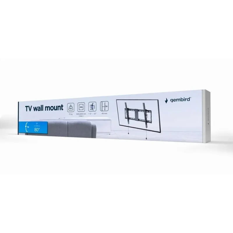 Tv set acc wall mount 37-80-wm-80t-01 gembird