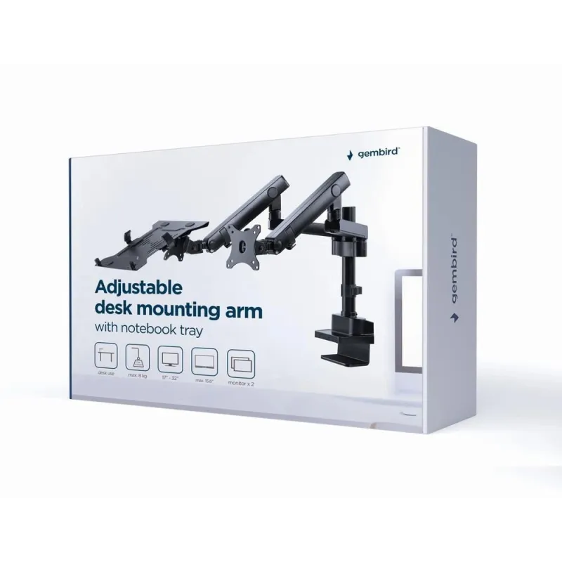 Display acc mounting arm-nb tray ma-da3-02 gembird