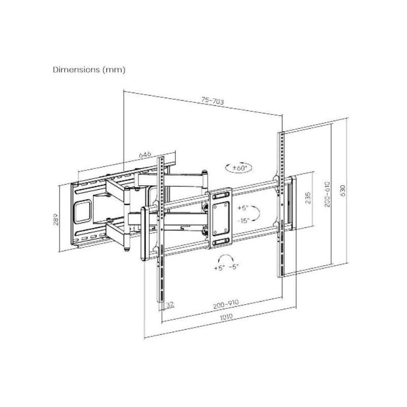 Tv set acc wall mount 60-120-wm-120st-01 gembird