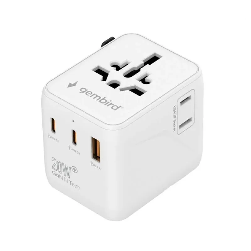 Power adapter travel 20w-white tpa-1a2c20-01-w gembird