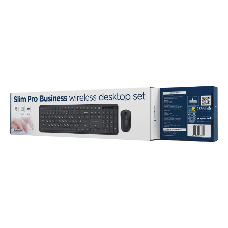 Keyboard +mouse wrl cyrillic-bk kbs-wps-01-cyrl gembird