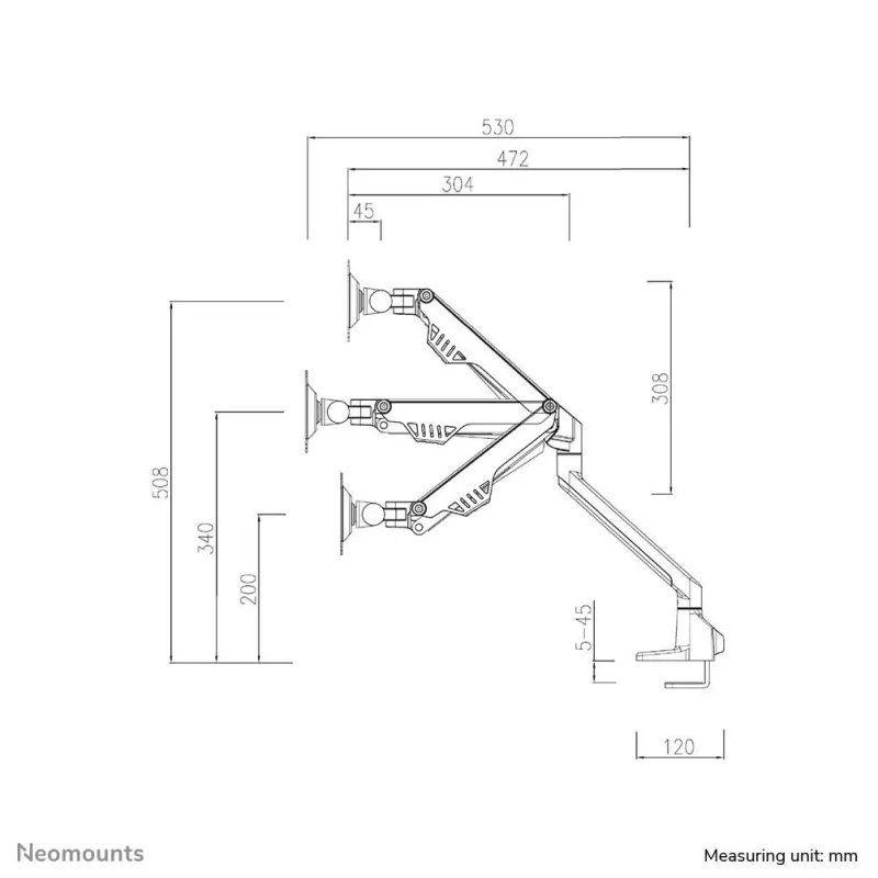 Monitor acc desk mount 10-32-fpma-d750dblack2 neomounts