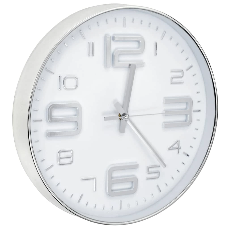 vidaXL sienas pulkstenis, 30 cm, sudraba krāsa