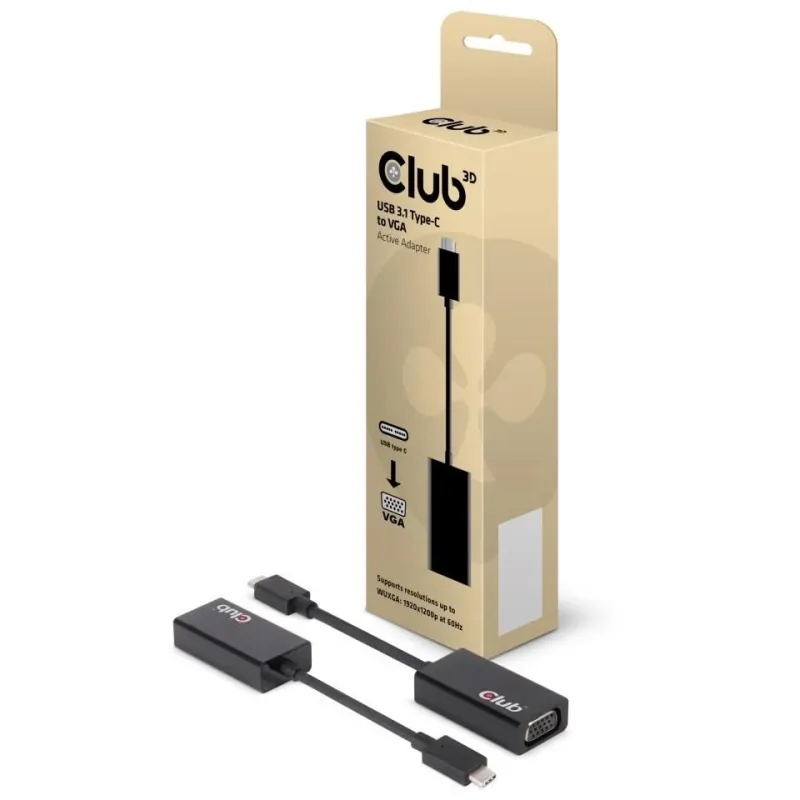 I-o adapter usb-c to vga-m-f cac-1502 club3d