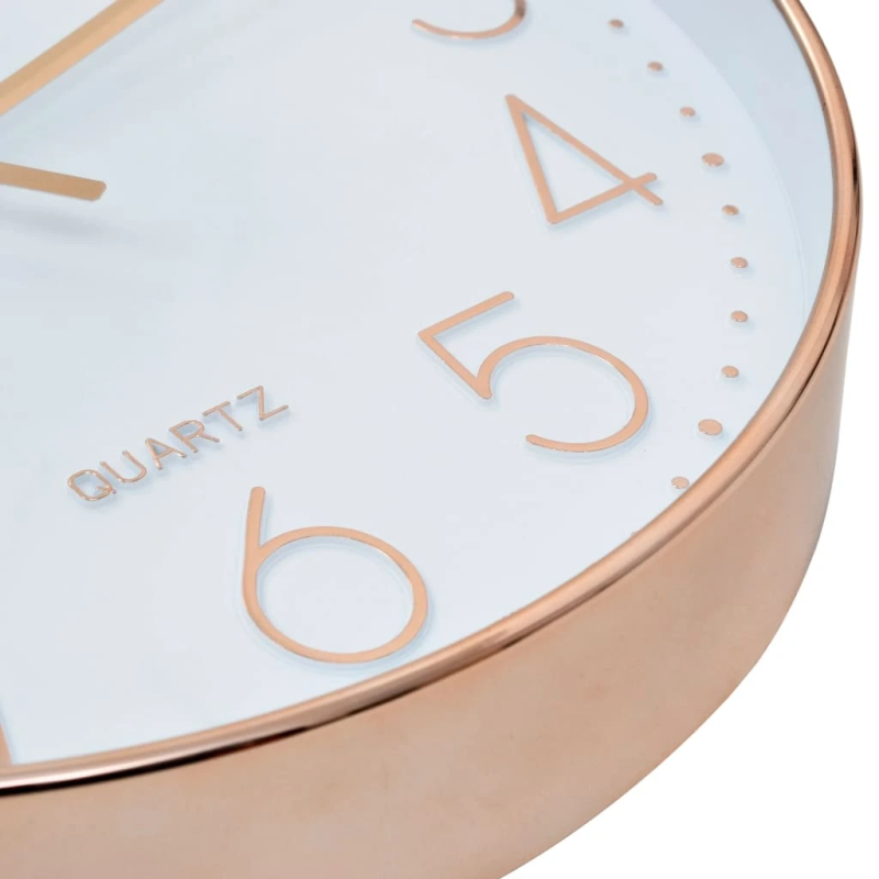 vidaXL sienas pulkstenis, 30 cm, zeltaini rozā