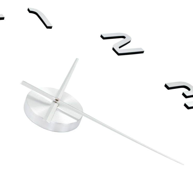 vidaXL 3D sienas pulkstenis, moderns dizains, 100 cm, XXL, sudraba