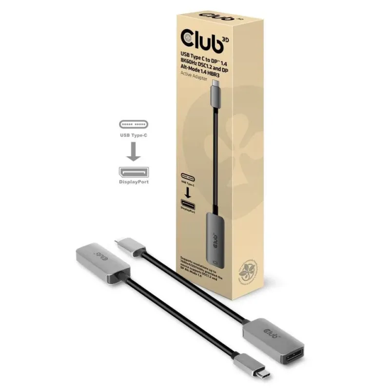 I-o adapter usb-c to dp-m-f cac-1567 club3d