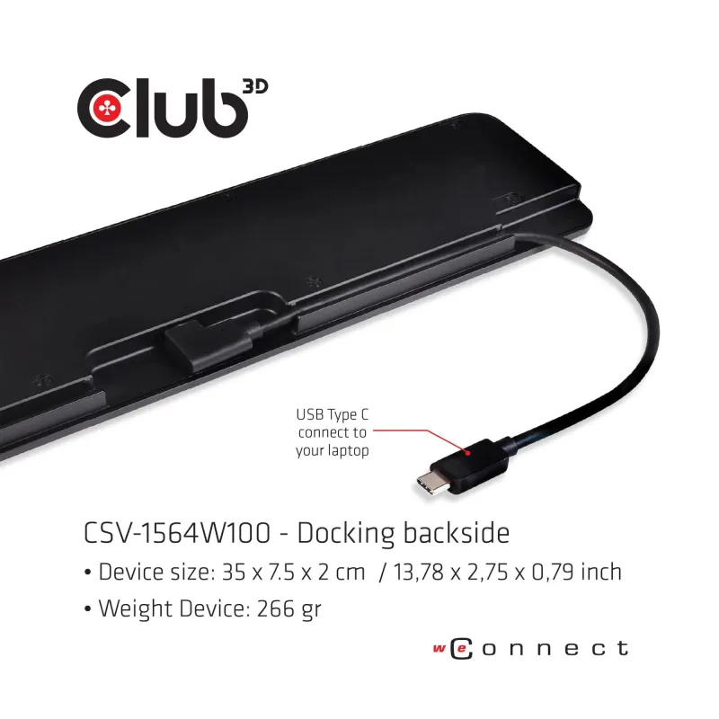 Nb acc docking station-usb-c 100w csv-1564w100 club3d