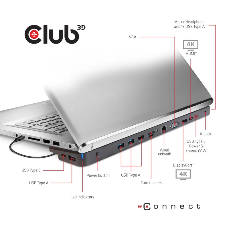 Nb acc docking station-usb-c 100w csv-1564w100 club3d