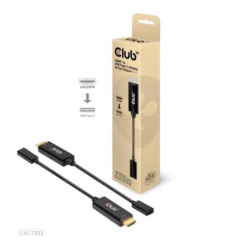 I-o adapter hdmi to usb-c-active m-f cac-1333 club3d