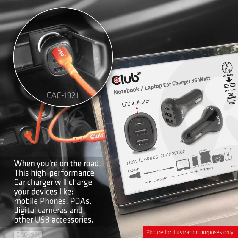 Nb charger car-36w cac-1921 club3d