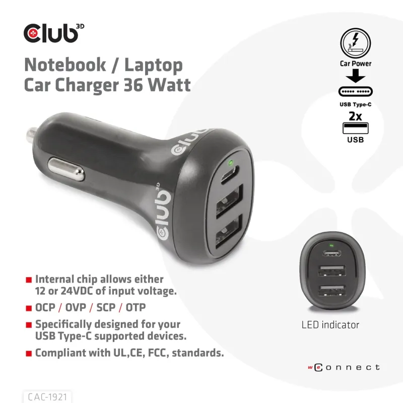 Nb charger car-36w cac-1921 club3d