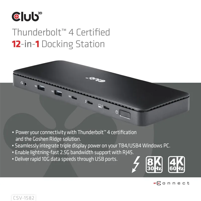 Nb acc docking station 12in1-thunderbolt csv-1582 club3d