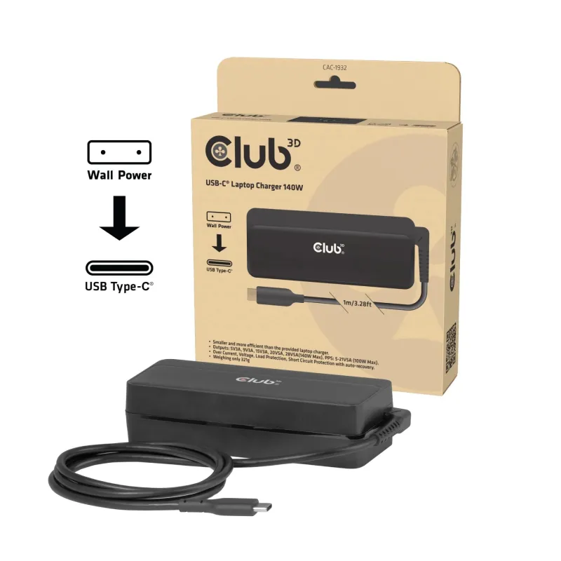 Nb charger usb-c 140w-cac-1932 club3d