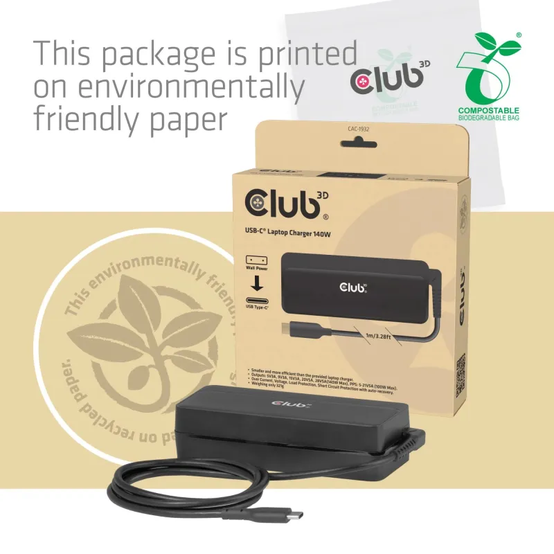 Nb charger usb-c 140w-cac-1932 club3d
