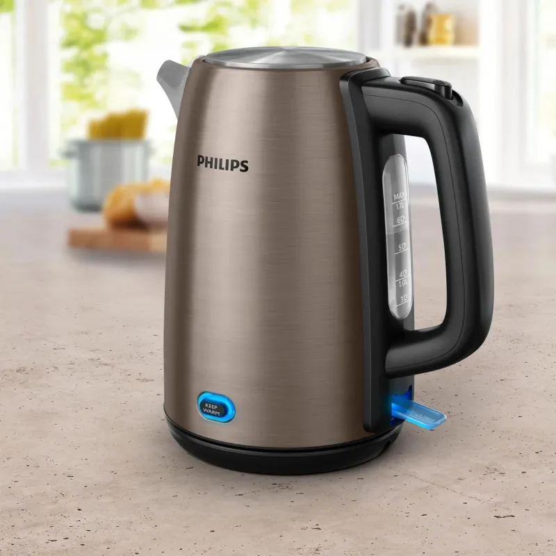 Philips - Kettle - HD9355-92 Viva Collection - Electric - 1740-2060 W - 1.7 L - Stainless steel - 360° rotational base - Copper