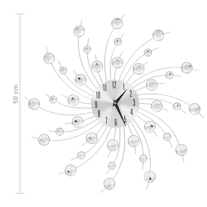 vidaXL sienas pulkstenis, kvarca mehānisms, moderns dizains, 50 cm