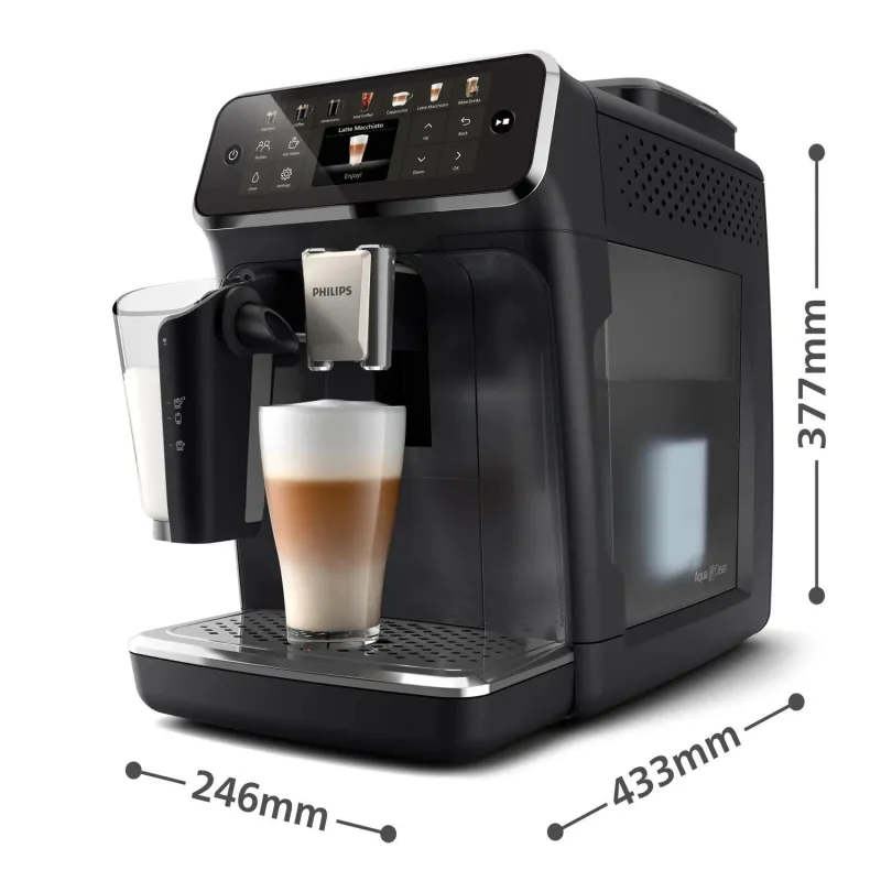 Philips - Coffee machine - EP4441-50 - Pump pressure 15 bar - Built-in milk frother - Fully Automatic - 1500 W - Black