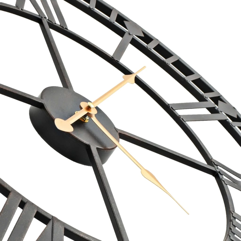 vidaXL vintāžas sienas pulkstenis, metāls, 60 cm, kvarca mehānisms