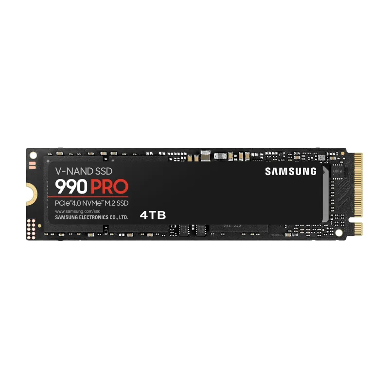 SSD-SAMSUNG-990 PRO-4TB-M.2-PCIe Gen4-NVMe-TLC-Write speed 6900 MBytes-sec-Read speed 7450 MBytes-sec-2.3mm-TBW 2400 TB-MTBF