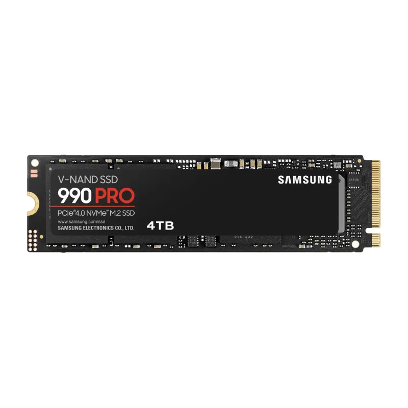 SSD-SAMSUNG-990 PRO-4TB-M.2-PCIe Gen4-NVMe-TLC-Write speed 6900 MBytes-sec-Read speed 7450 MBytes-sec-2.3mm-TBW 2400 TB-MTBF