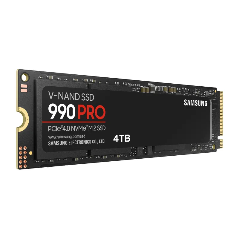 SSD-SAMSUNG-990 PRO-4TB-M.2-PCIe Gen4-NVMe-TLC-Write speed 6900 MBytes-sec-Read speed 7450 MBytes-sec-2.3mm-TBW 2400 TB-MTBF