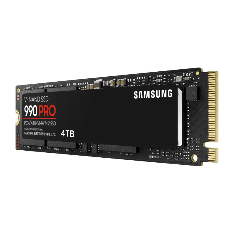 SSD-SAMSUNG-990 PRO-4TB-M.2-PCIe Gen4-NVMe-TLC-Write speed 6900 MBytes-sec-Read speed 7450 MBytes-sec-2.3mm-TBW 2400 TB-MTBF