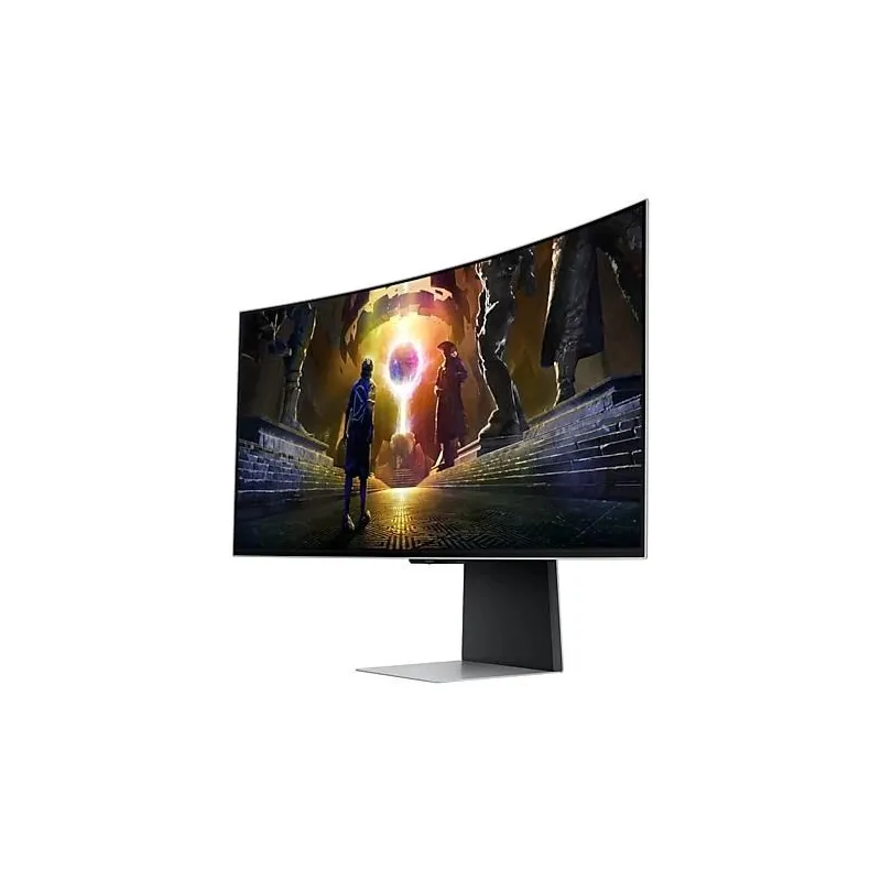 Monitor-SAMSUNG-34-Gaming-Smart-Curved-21 : 9-Panel OLED-3440x1440-21:9-175Hz-0.03 ms-Speakers-Swivel-Height