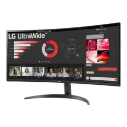 LG 34WR50QK-B - 34  - VA - QHD - 21:9 - 100 Hz - 5 ms - 3440 x 1440 pixels - 240 cd-m² - HDMI ports quantity 2