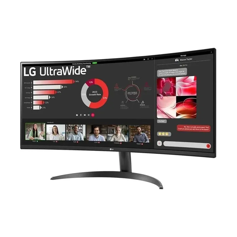 LCD Monitor-LG-34-Curved-21 : 9-Panel VA-3440x1440-21:9-100 Hz-5 ms-Tilt-34WR50QK-B
