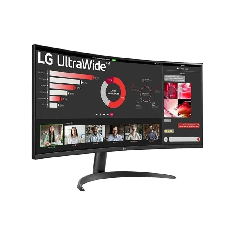 LCD Monitor-LG-34-Curved-21 : 9-Panel VA-3440x1440-21:9-100 Hz-5 ms-Tilt-34WR50QK-B