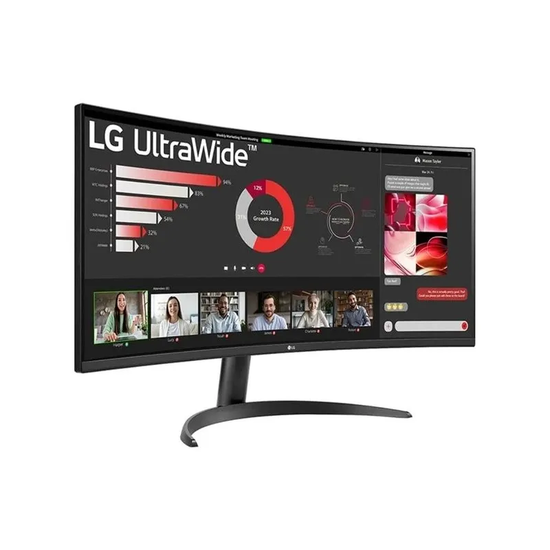LCD Monitor-LG-34-Curved-21 : 9-Panel VA-3440x1440-21:9-100 Hz-5 ms-Tilt-34WR50QK-B