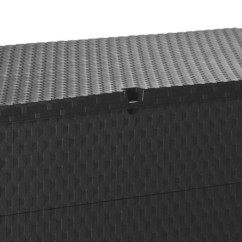 vidaXL dārza uzglabāšanas kaste, pelēka, 120x56x63 cm, PP rotangpalma