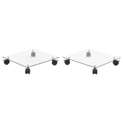 vidaXL augu paliktņi ar riteņiem, 2 gab., 35x35 cm, rūdīts stikls