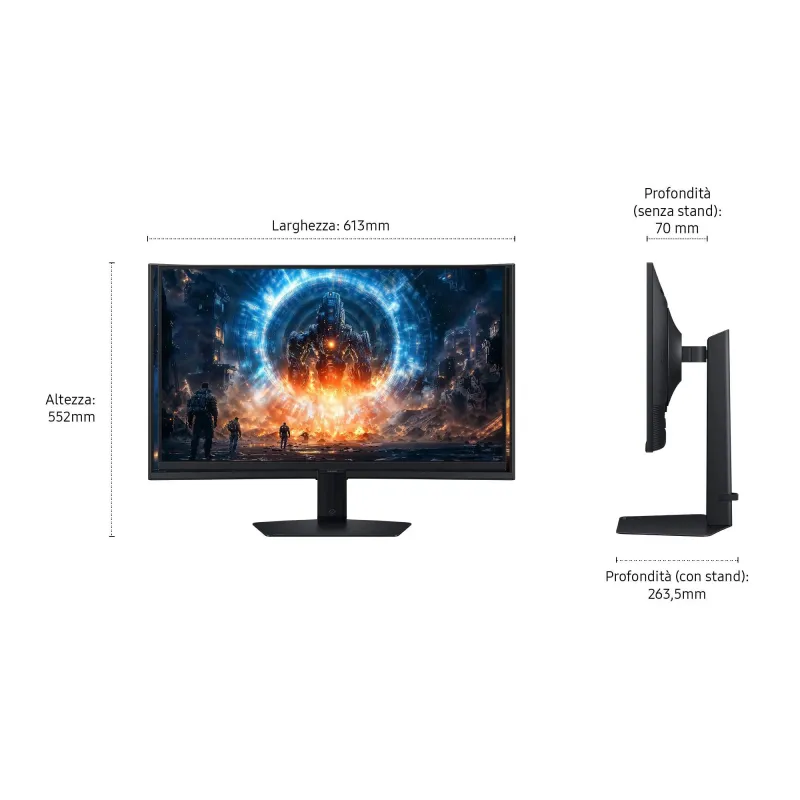 LCD Monitor-SAMSUNG-27 -2560 x 1440 pixels-Quad HD-Native aspect ratio 16:9-LCD-Flat-LS27FG602EUXEN