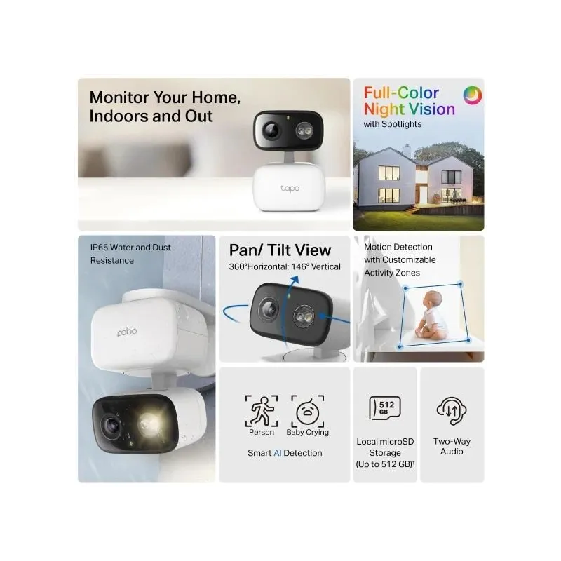 Wrl camera indoor-outdoor-tapo c206 tp-link