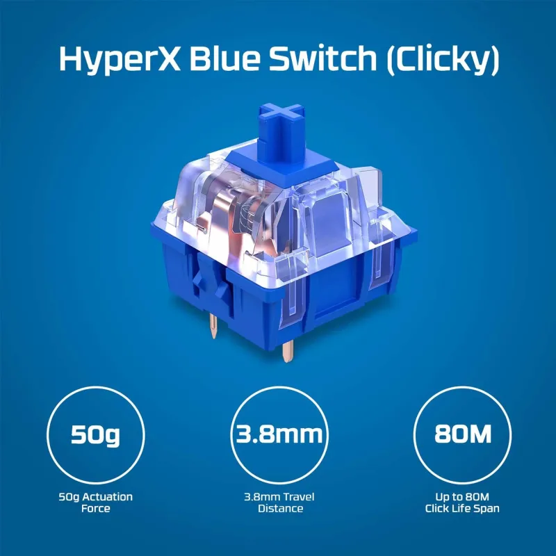 Keyboard alloy origins core-pbt hx blue 639n8aaaba hyperx