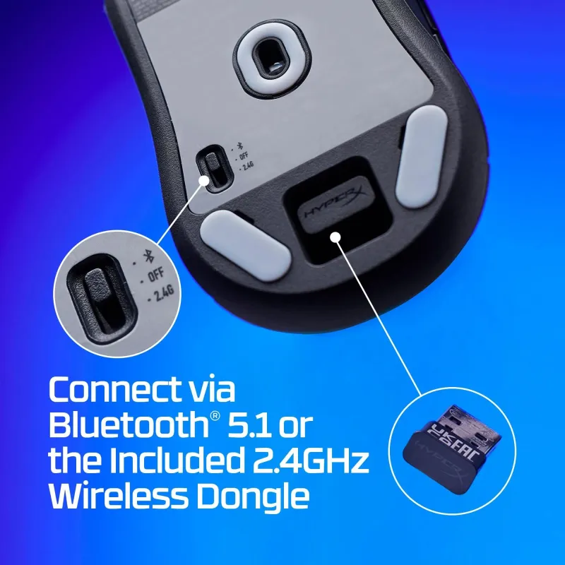Mouse usb optical hyperx pf-has2 mini wl bk 7d388aa hyperx