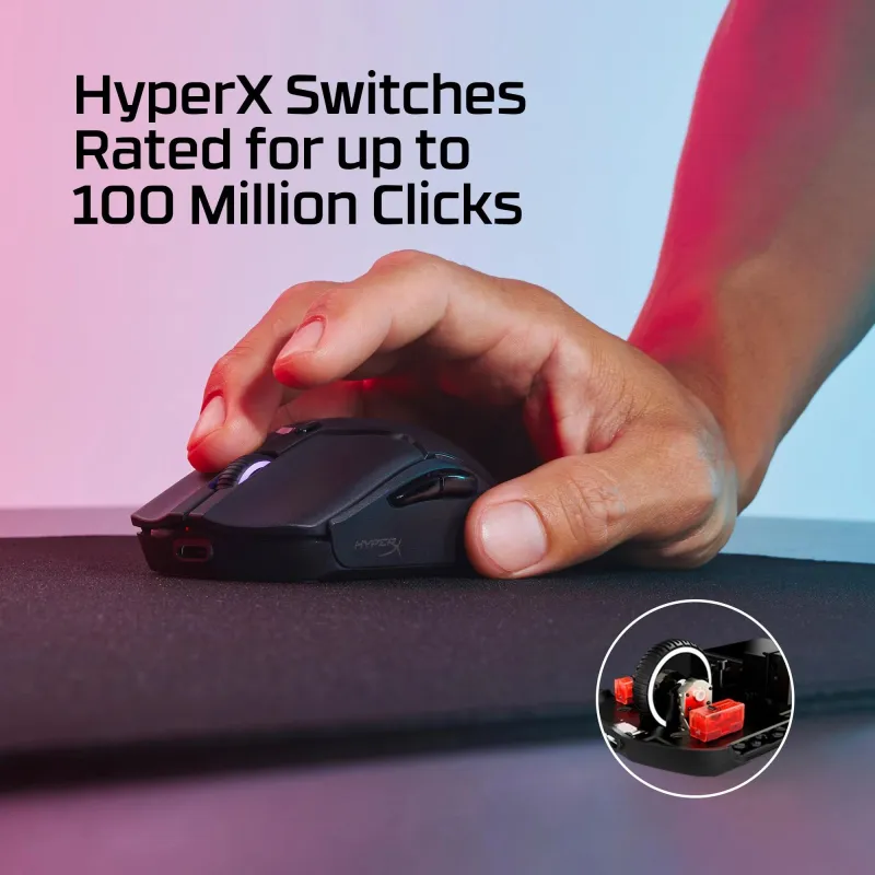 Mouse usb optical hyperx pf-has2 mini wl bk 7d388aa hyperx