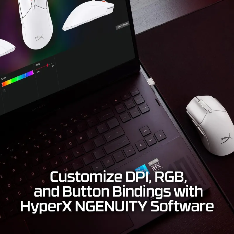 Mouse usb optical hyperx pf-has2 miniwl wht 7d389aa hyperx