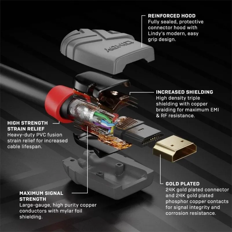 Cable hdmi-hdmi 7.5m-anthra 36966 lindy
