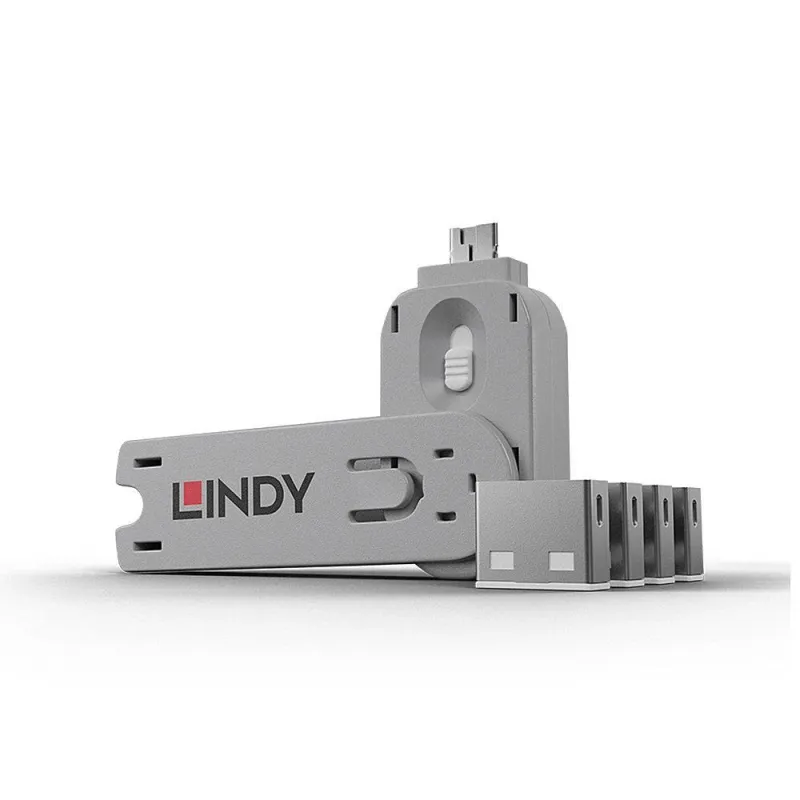 Usb port blocker 4pack-white 40454 lindy