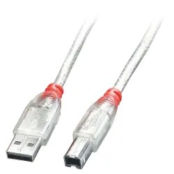 Cable usb2 a-b 2m-transparent 41753 lindy