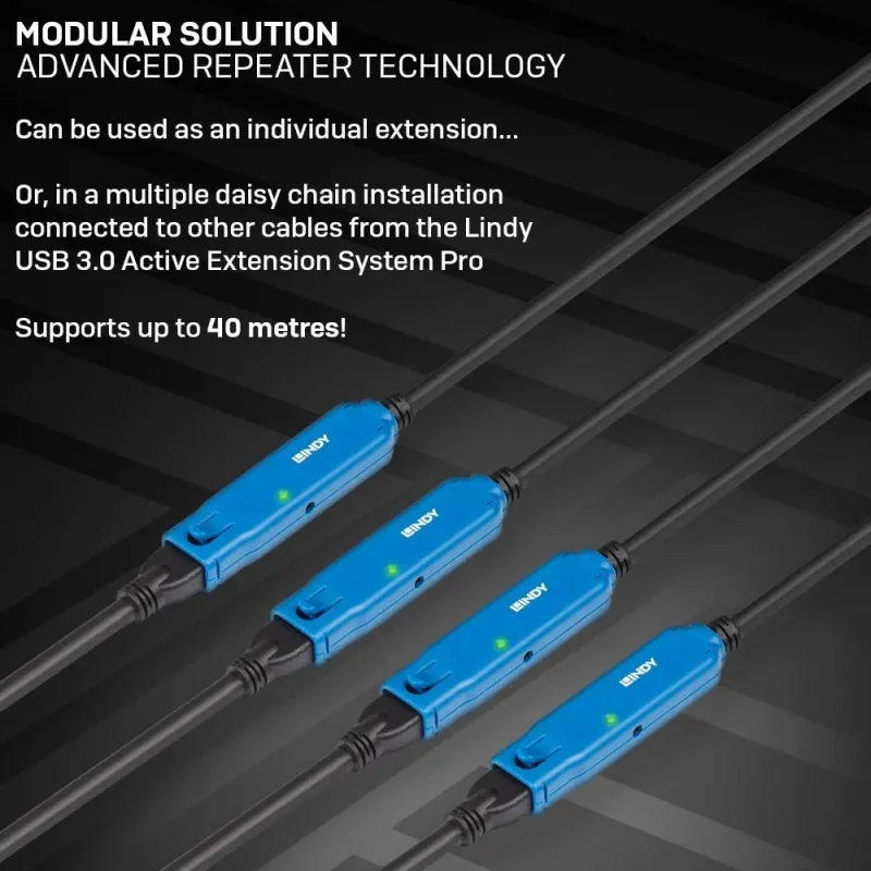 Cable usb3 extension 10m-43157 lindy