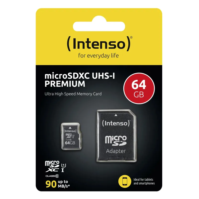 Memory micro sdxc 64gb uhs-i-w-adapter 3423490 intenso
