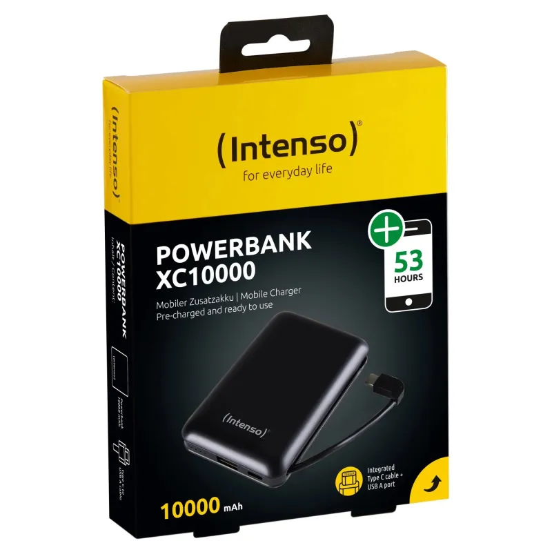 Power bank usb 10000mah-black xc10000 intenso