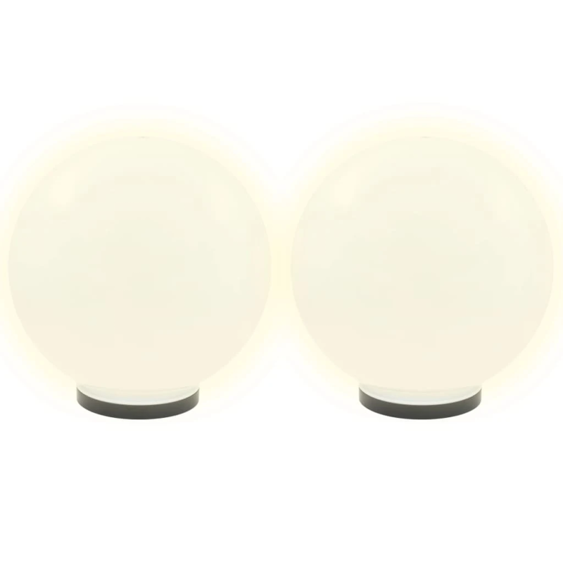 vidaXL LED lampas, 2 gab., sfēriskas, 40 cm, PMMA