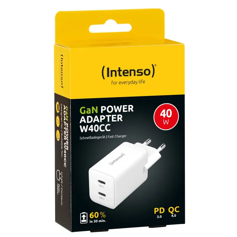 Power adapter 2xusb-c gan-7804012 intenso