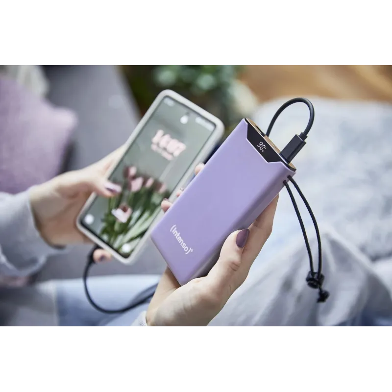 Power bank usb 10000mah qc3.0-purple f10000 7332033 intenso